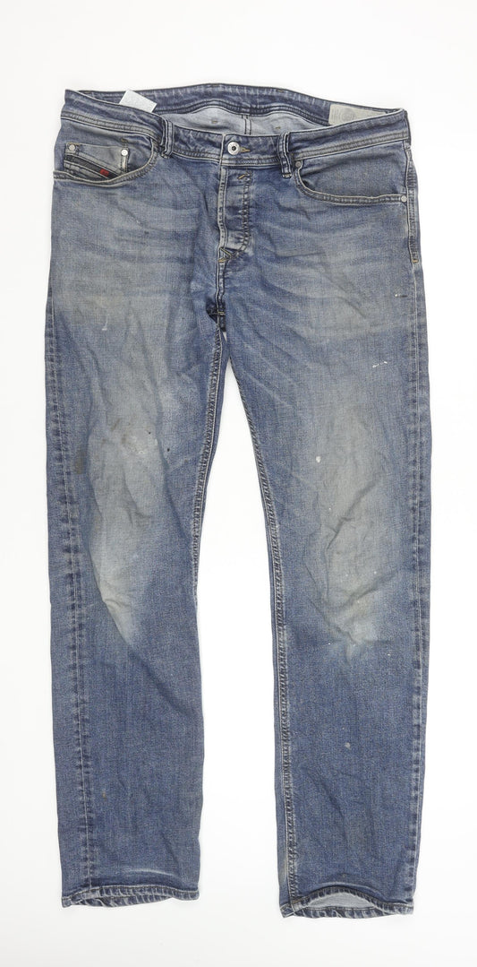 Diesel Men’s Blue Straight Leg Denim Jeans Size 36 Regular Fit