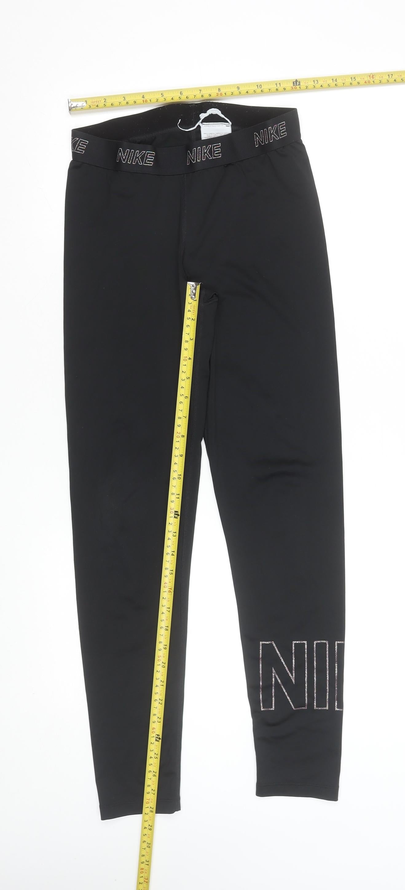 Nike Women's Black Dri-FIT Leggings Size M Athletic Performance