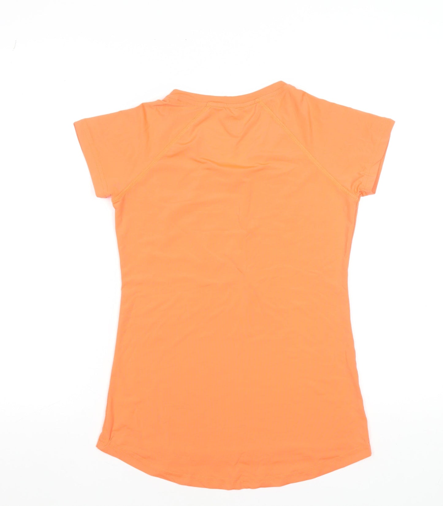 Nike Womens Orange Dri-FIT V-Neck Short Sleeve T-Shirt Size S
