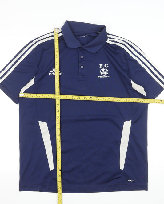 Adidas Men’s Blue 2XL Climalite Football Polo Shirt