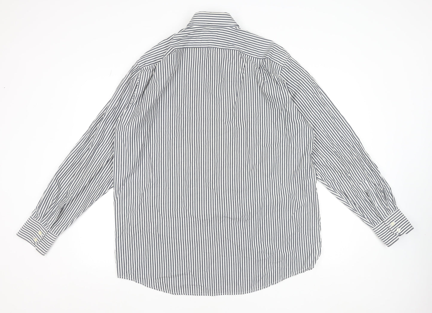 Lacoste Men's Blue Striped Button-Down Cotton Formal Shirt XL