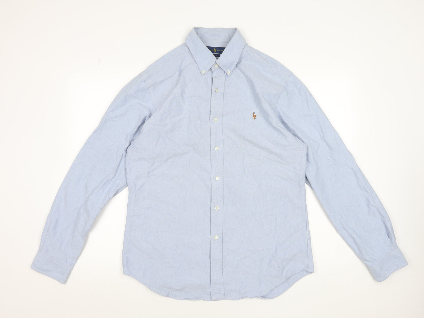 Ralph Lauren Men's Blue Slim Fit Oxford Cotton Dress Shirt L