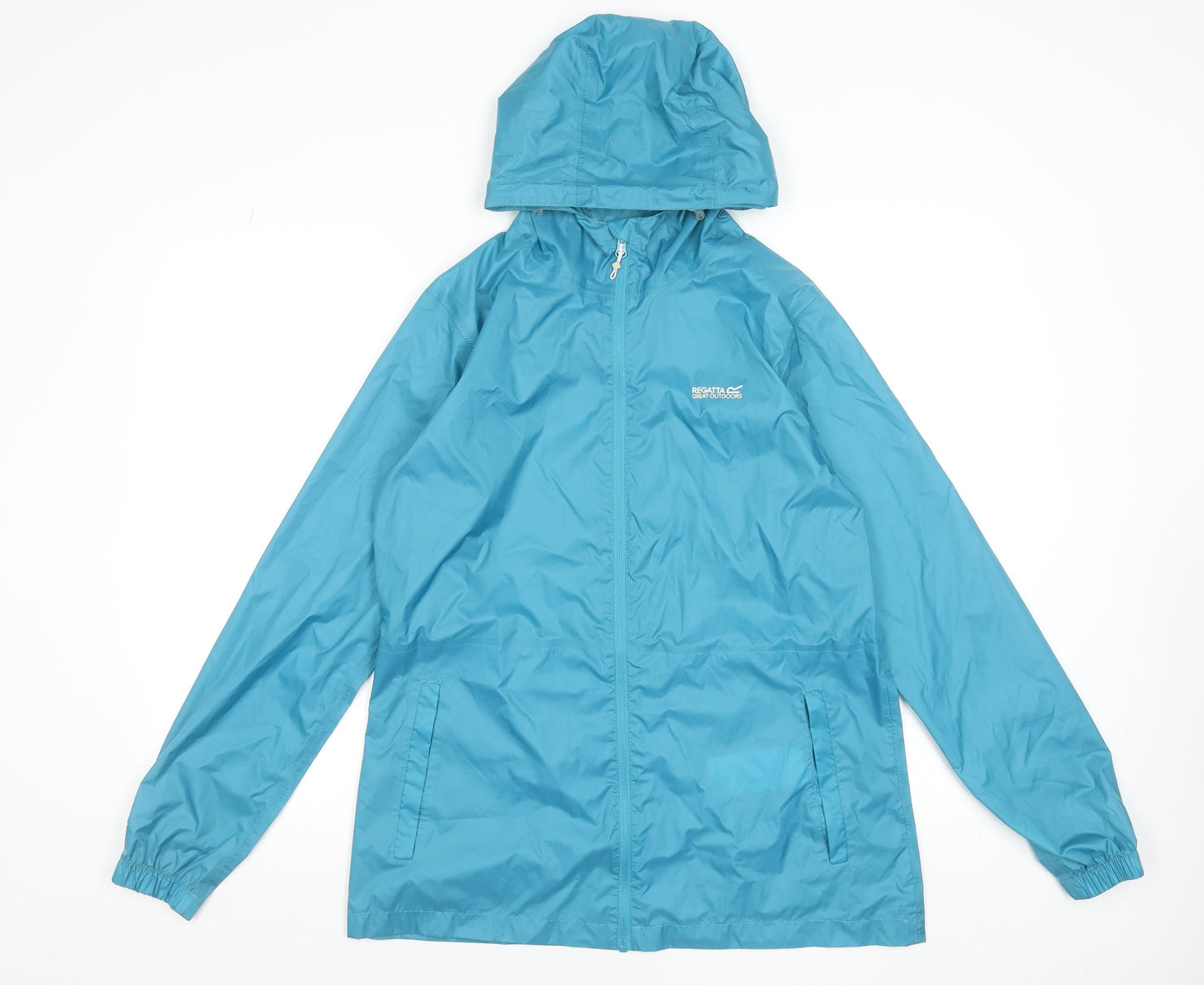 Regatta Women Blue Waterproof Hooded Rain Jacket Size 14