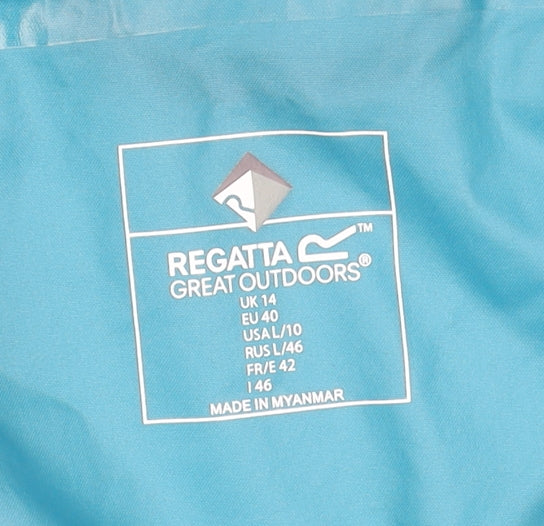 Regatta Women Blue Waterproof Hooded Rain Jacket Size 14