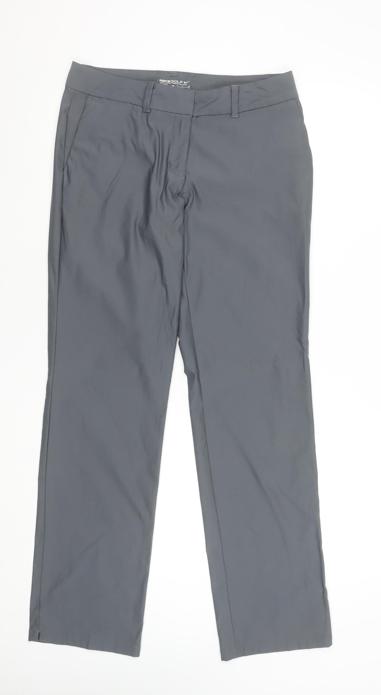 Nike Golf Women’s Grey Dri-Fit Trousers UK 10 Straight Leg Polyester