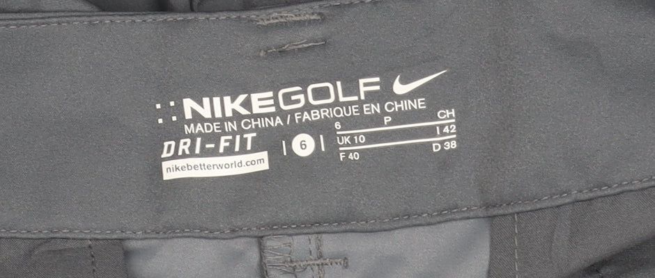 Nike Golf Women’s Grey Dri-Fit Trousers UK 10 Straight Leg Polyester