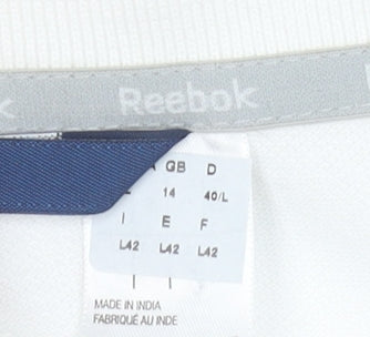 Reebok Women's White Polo Shirt Size 14 Short Sleeve Cotton