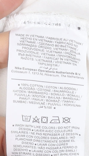 Nike Men's White L Graphic Logo Cotton Crew Neck T-Shirt