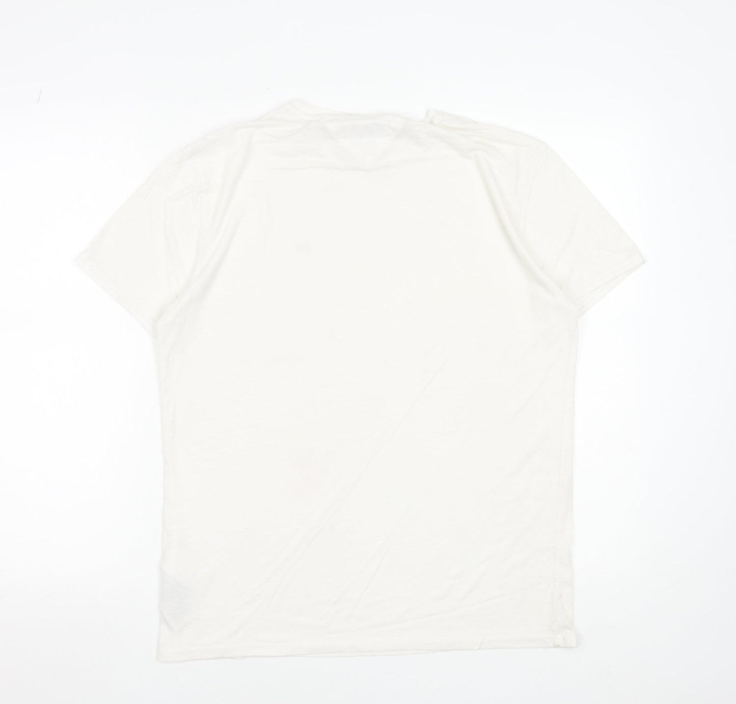 Tommy Jeans Men's White Regular Fit Logo Crew Neck T-Shirt Size M