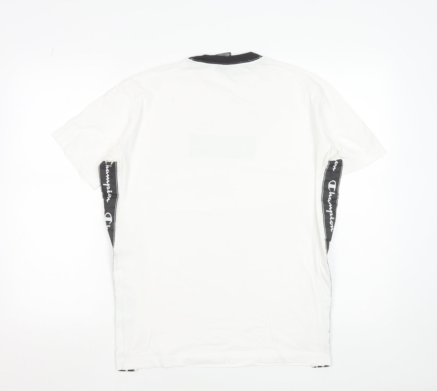 Champion Men's White Small Logo Graphic Short Sleeve T-Shirt