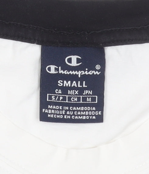 Champion Men's White Small Logo Graphic Short Sleeve T-Shirt