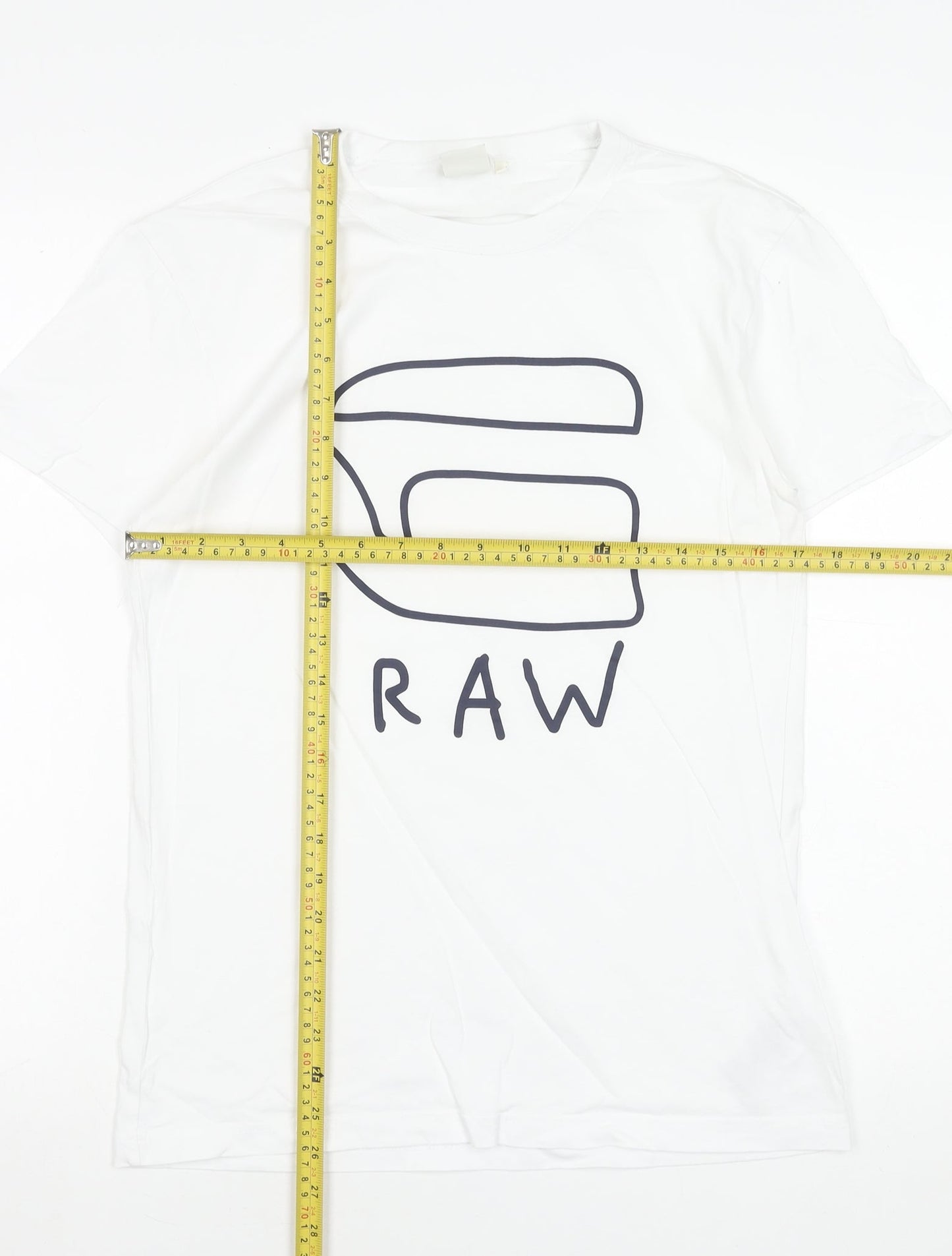 G-Star RAW Men's White Cotton Graphic Logo T-Shirt Size S