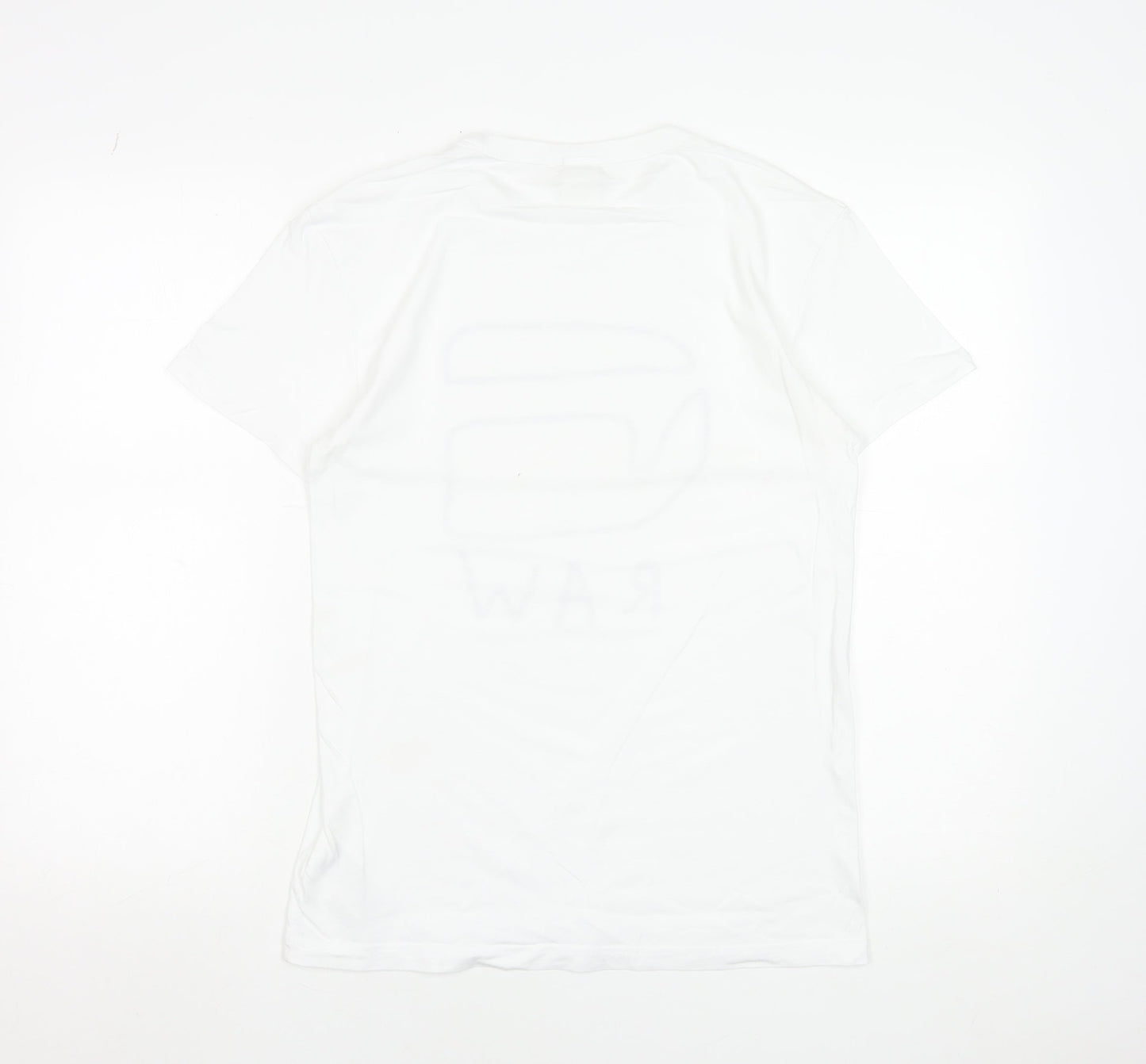 G-Star RAW Men's White Cotton Graphic Logo T-Shirt Size S