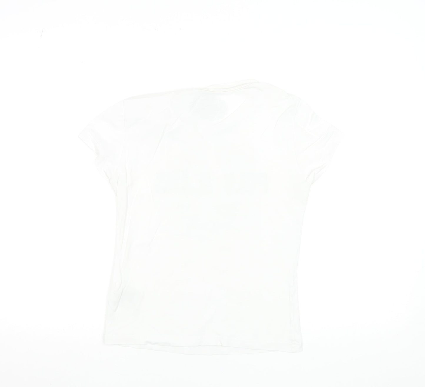 Ralph Lauren Polo Jeans Womens White V-Neck Cotton T-Shirt M