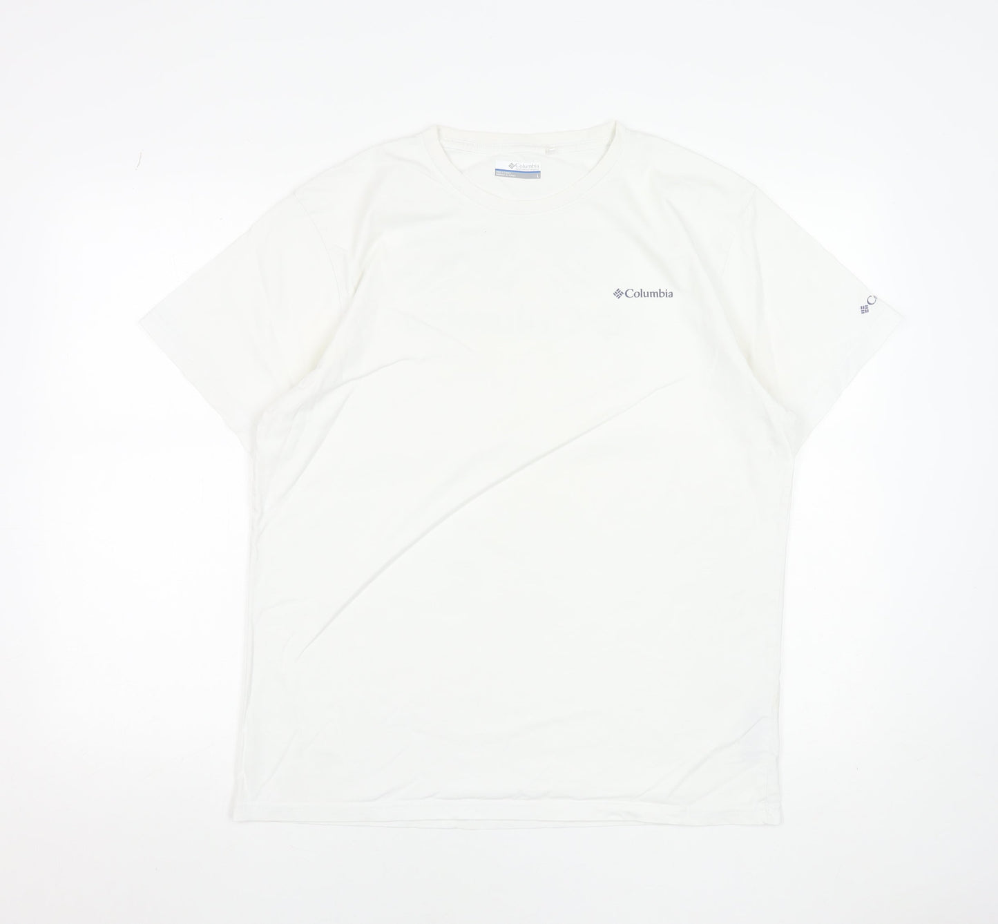 Columbia Men's White Crew Neck Graphic Print Cotton T-Shirt Size L