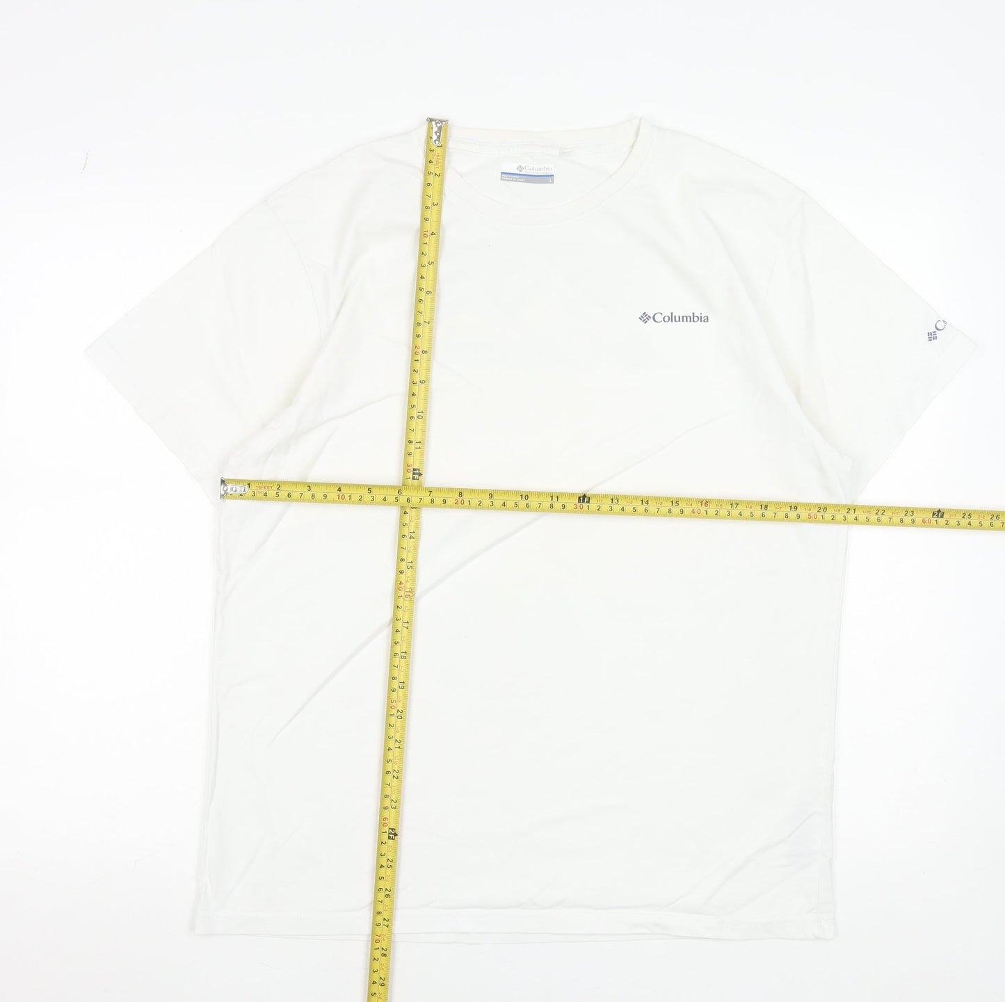 Columbia Men's White Crew Neck Graphic Print Cotton T-Shirt Size L