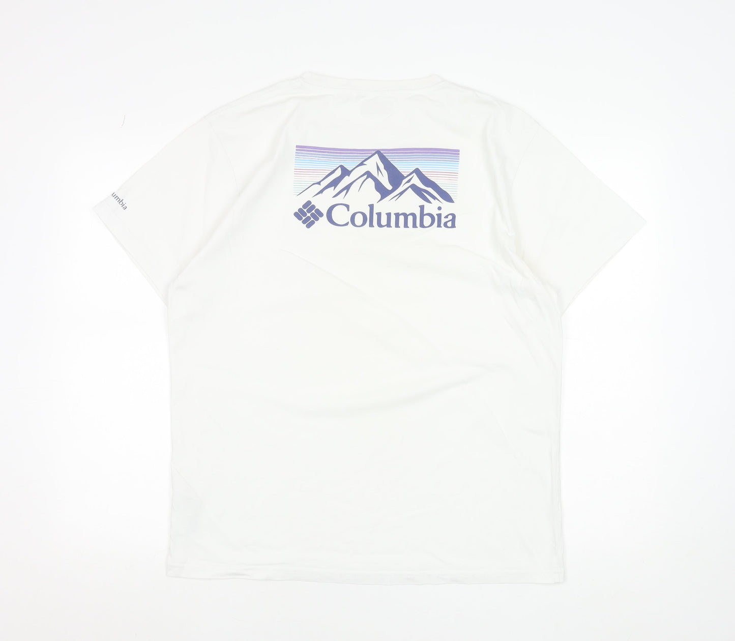 Columbia Men's White Crew Neck Graphic Print Cotton T-Shirt Size L