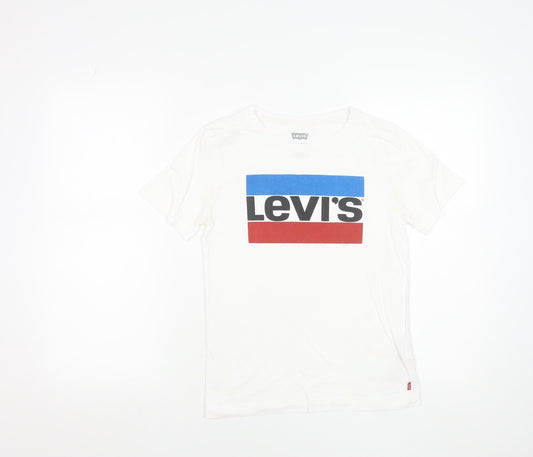 Levi's Boys White Graphic Logo Cotton T-Shirt 14 Years 164cm