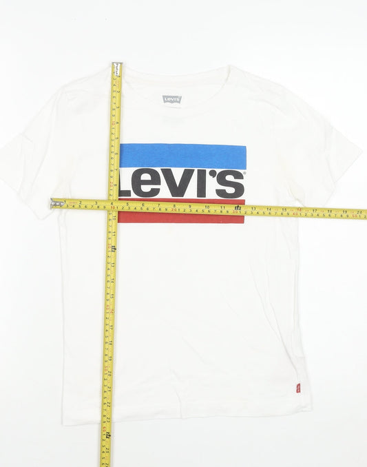 Levi's Boys White Graphic Logo Cotton T-Shirt 14 Years 164cm