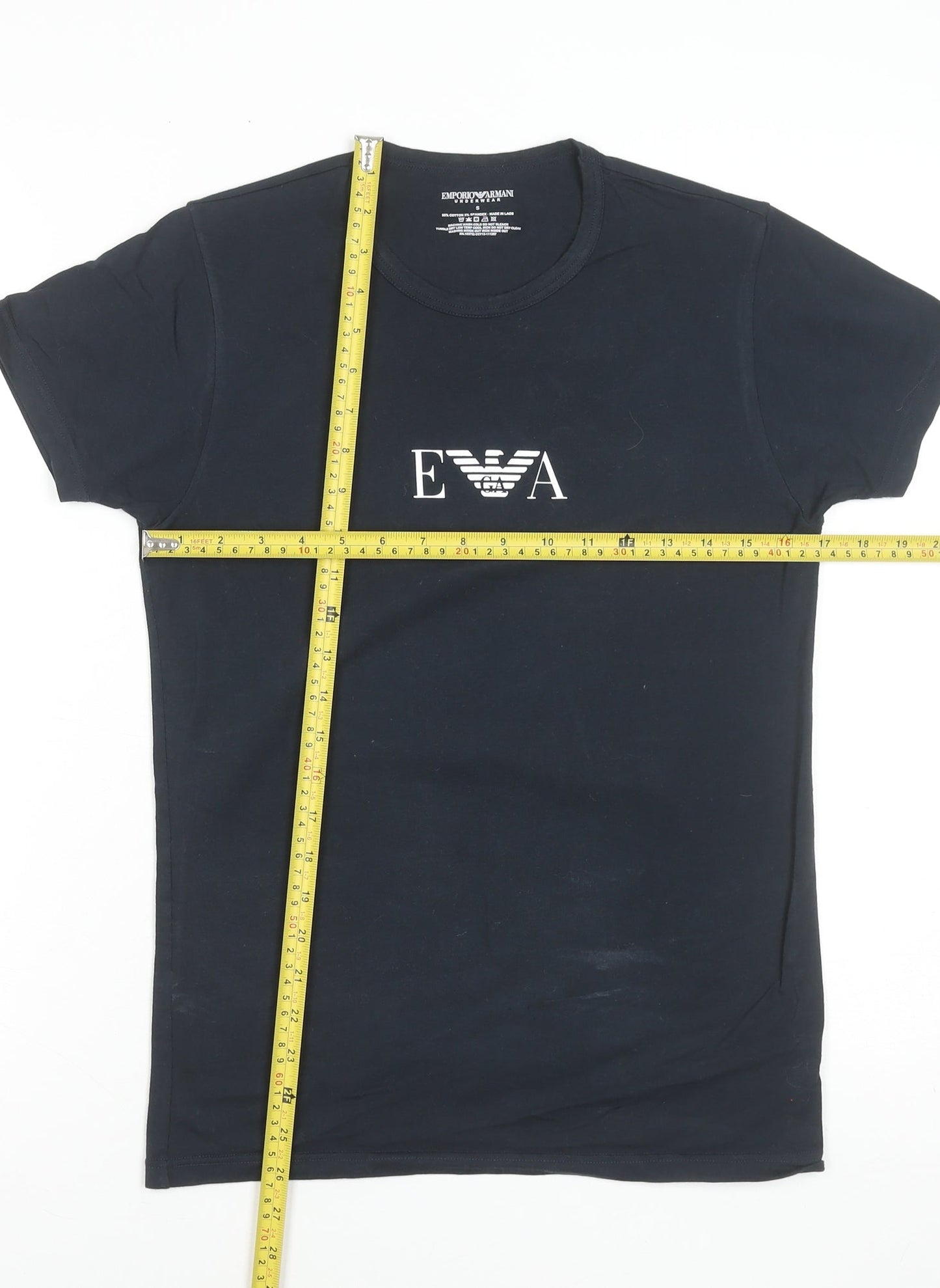 Emporio Armani Women's Black Cotton Slim Fit T-Shirt Size S