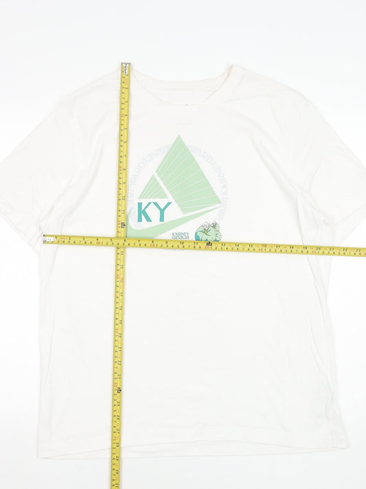 Nike Men's White Dri-FIT Graphic Sports T-Shirt L Regular Fit