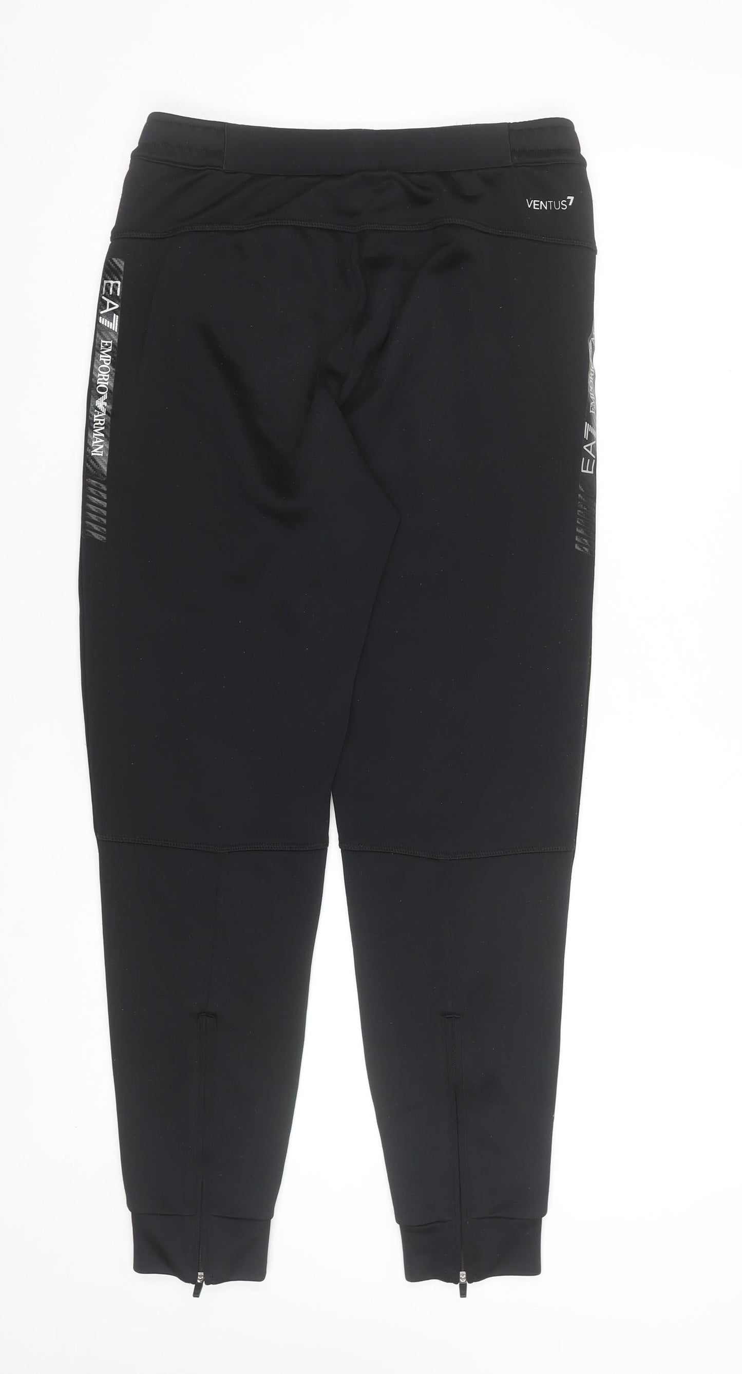 Emporio Armani EA7 Mens Black Joggers Size S Polyester Sweatpants