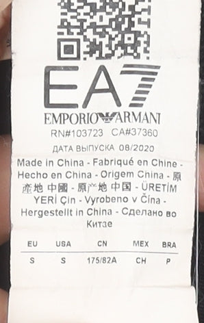 Emporio Armani EA7 Mens Black Joggers Size S Polyester Sweatpants