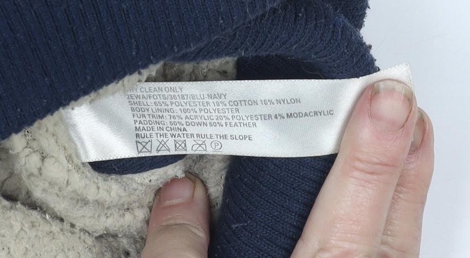 Fat Face Women's Blue Puffer Waistcoat Gilet Size 18 Lined Down Filled