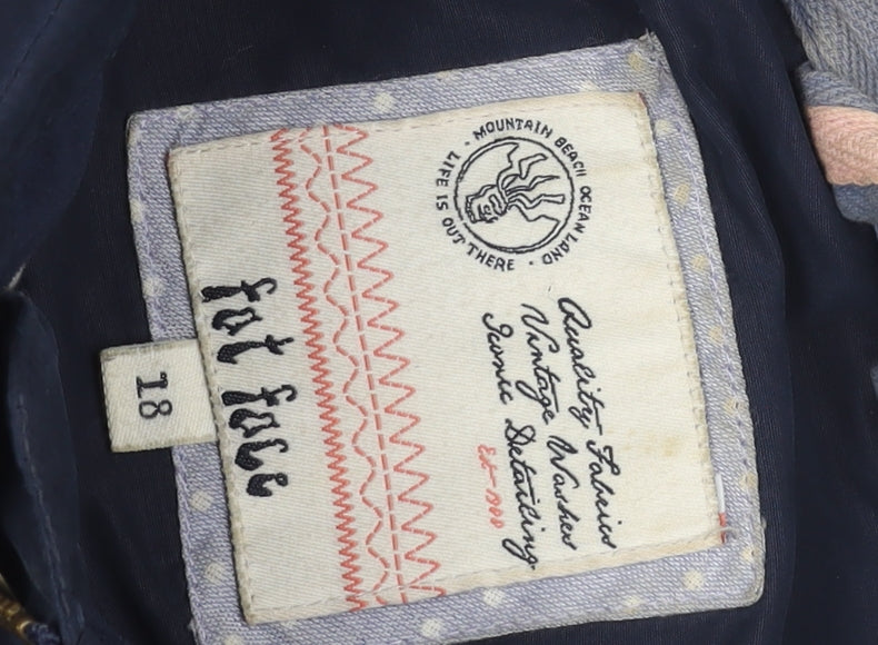 Fat Face Women's Blue Puffer Waistcoat Gilet Size 18 Lined Down Filled