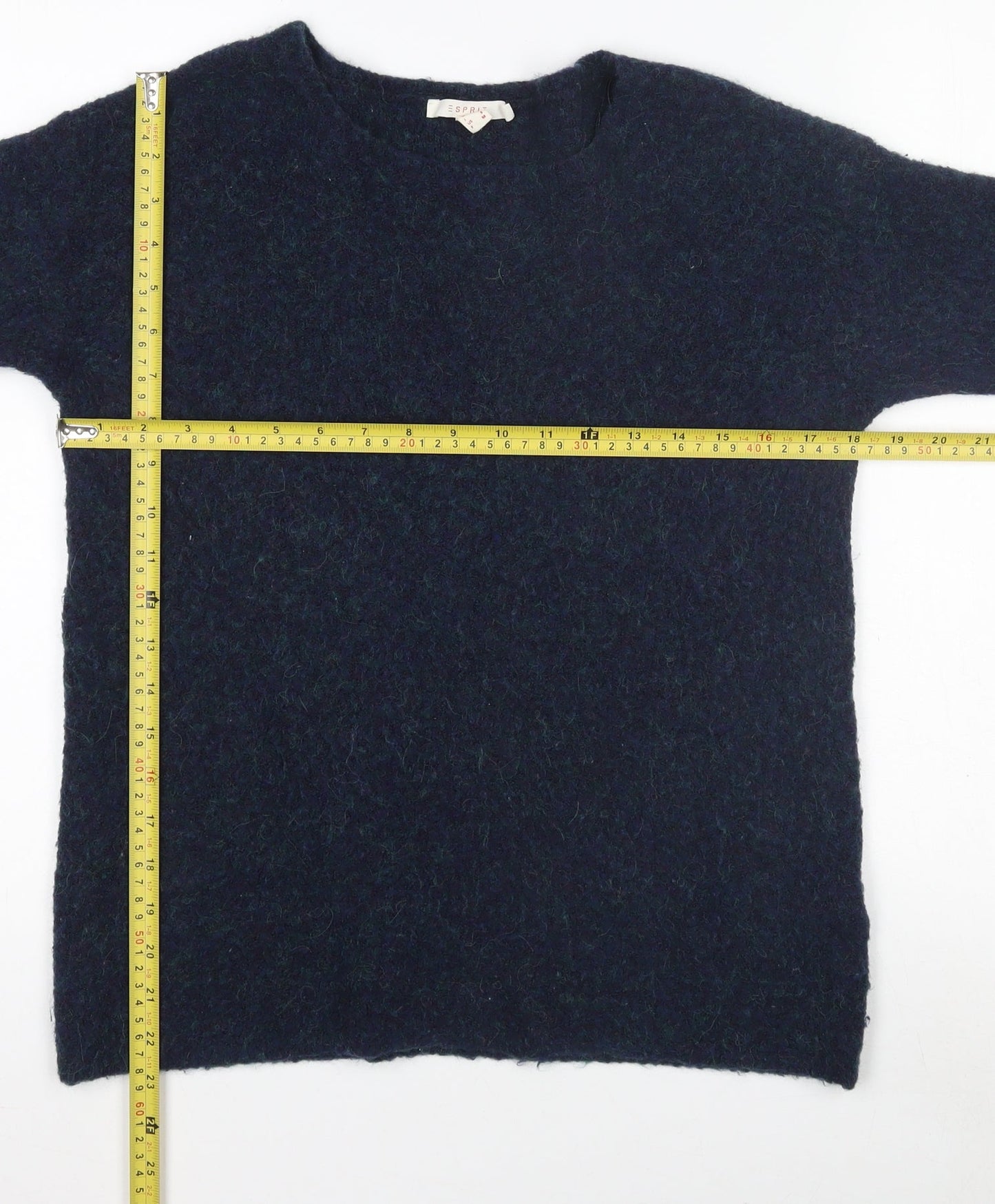 Esprit Women's Navy Wool Blend Long Sleeve Crew Neck Jumper Size S