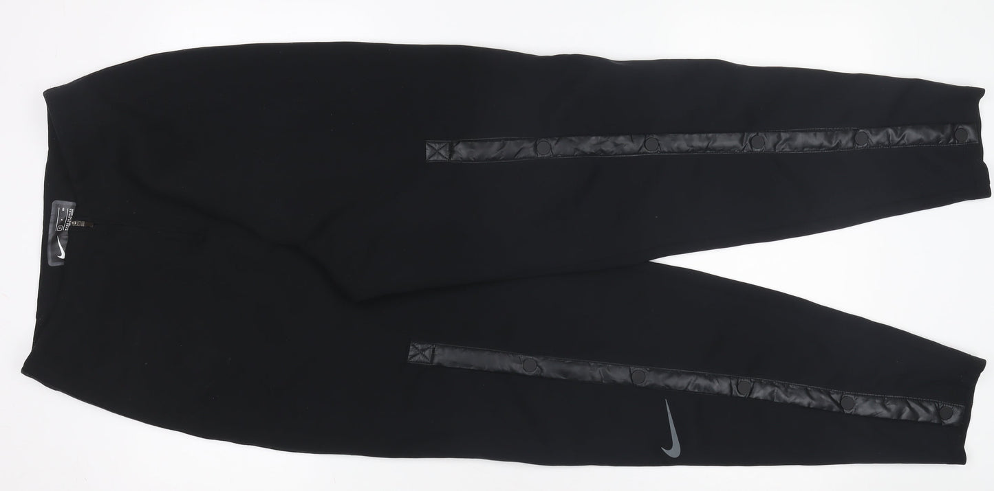 Nike Womens Black S Jogger Trousers Slim Fit Zip Sport Pants