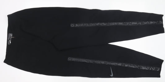 Nike Womens Black S Jogger Trousers Slim Fit Zip Sport Pants