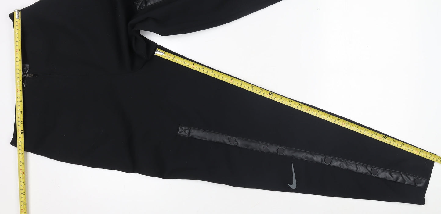 Nike Womens Black S Jogger Trousers Slim Fit Zip Sport Pants