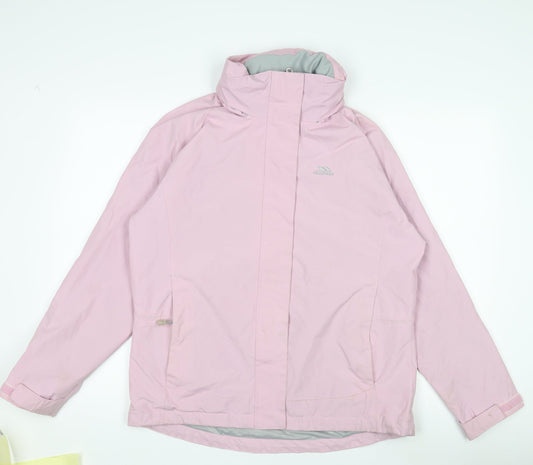 Trespass Womens Pink Waterproof Windproof Rain Jacket Size 12