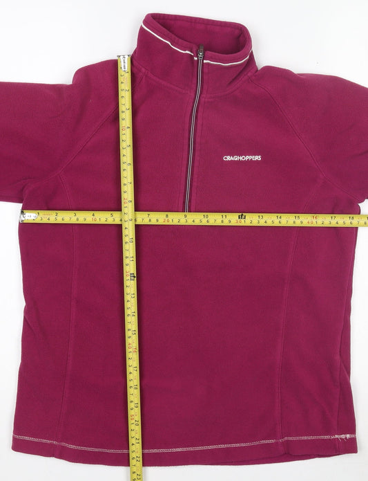 Craghoppers Womens Pink Fleece Pullover 1/2 Zip Sweatshirt Size M