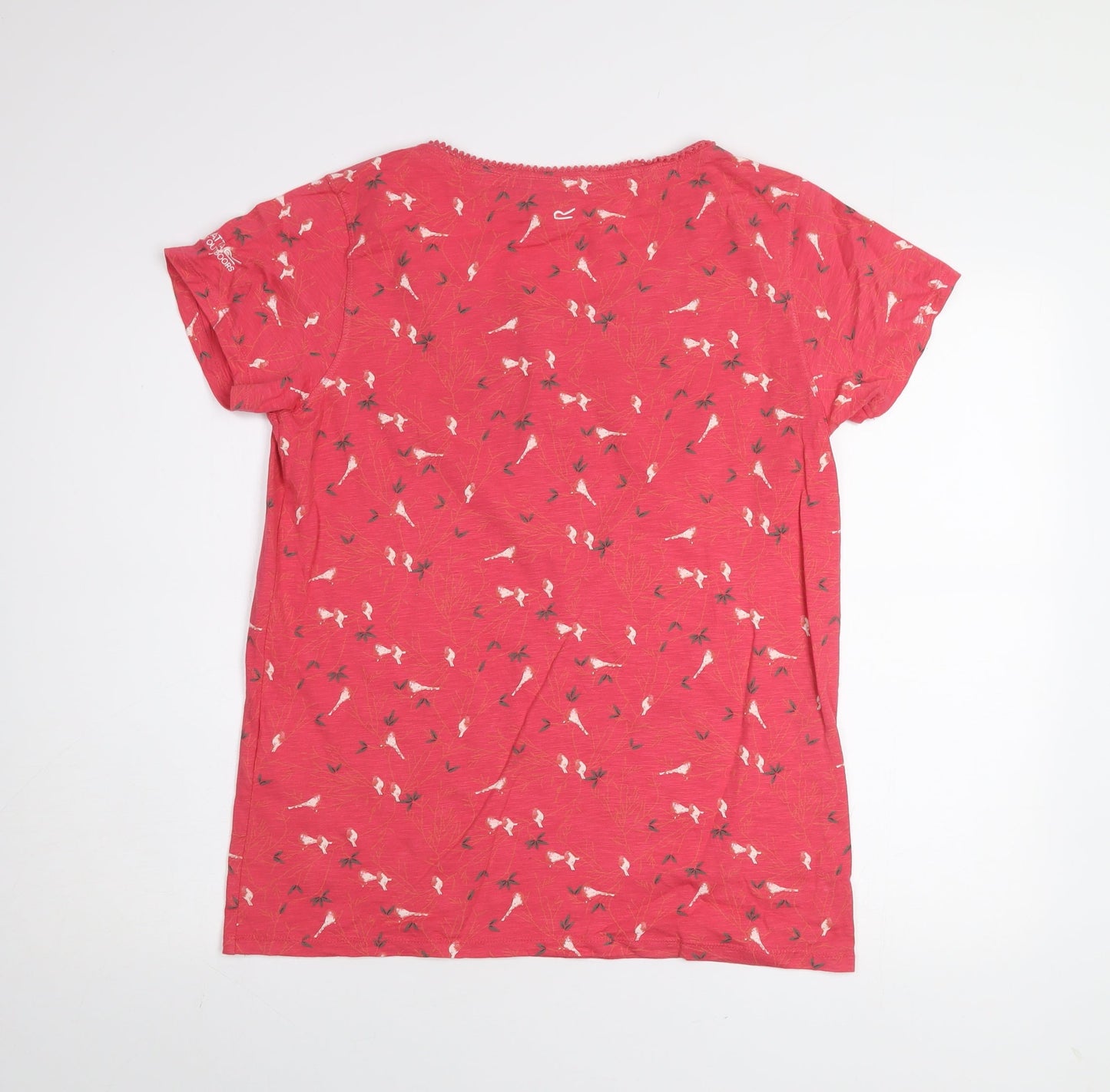Regatta Womens Pink Cotton Floral T-Shirt UK 12 Summer Top