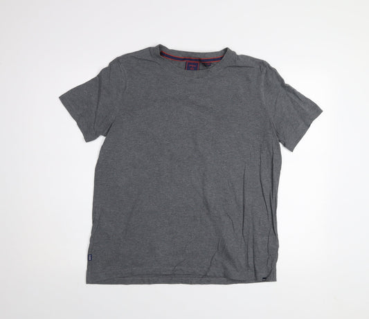 Superdry Womens Grey Basic Crew Neck Cotton T-Shirt Size 12