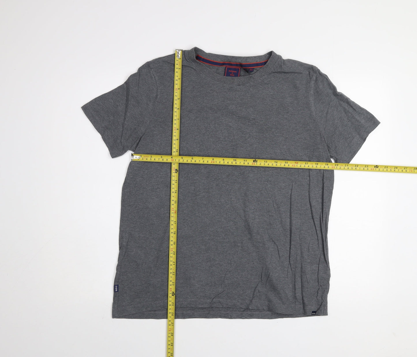 Superdry Womens Grey Basic Crew Neck Cotton T-Shirt Size 12