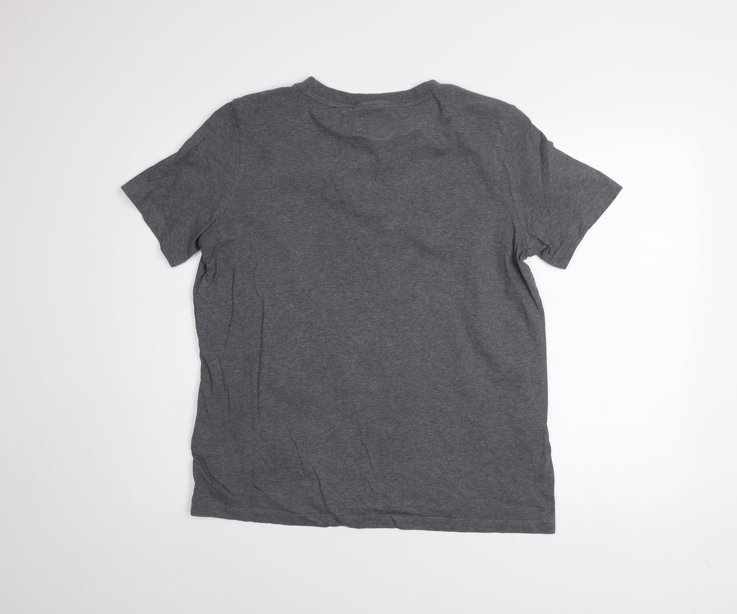 Superdry Womens Grey Basic Crew Neck Cotton T-Shirt Size 12