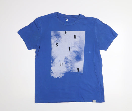 Jack & Jones Core Men's Blue XL Graphic Print Cotton T-Shirt