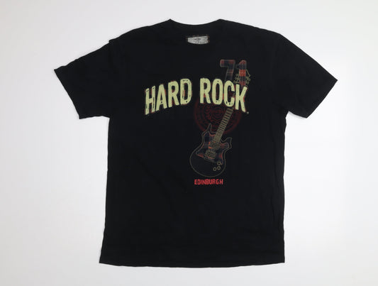Hard Rock Cafe Edinburgh Black Men's Large Music Graphic T-Shirt