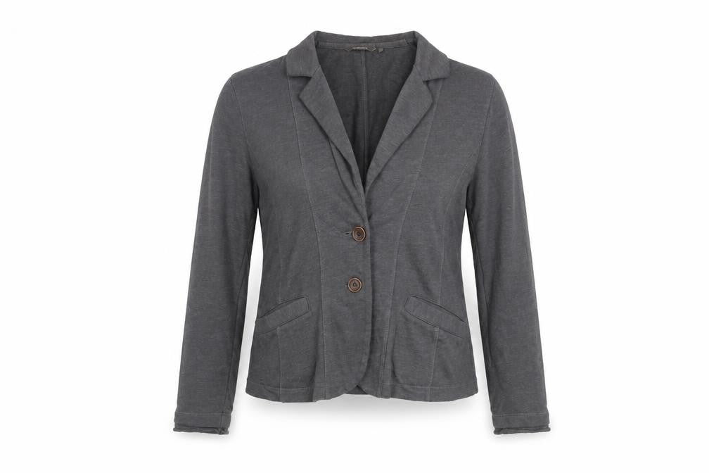 Sandwich Women Grey Cotton Blend Blazer Jacket Size M