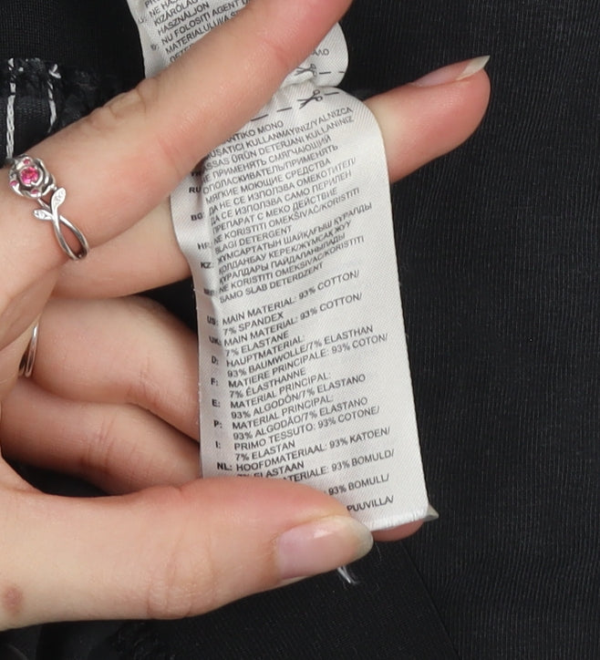 Adidas Womens Black Slim Fit Leggings Medium Activewear Trousers