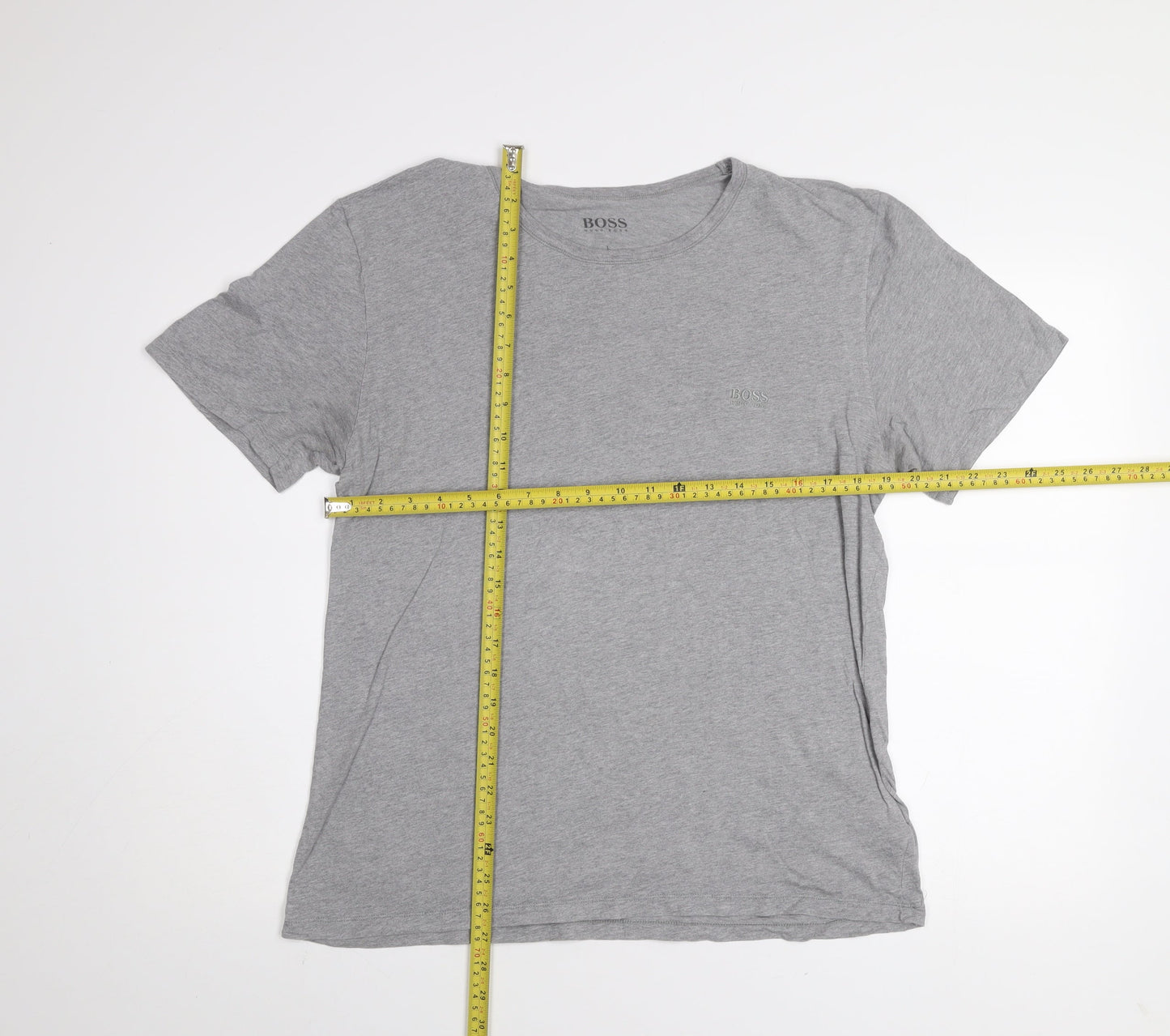 Hugo Boss Men's Grey Cotton Crew Neck Short Sleeve T-Shirt Size L