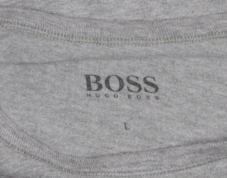 Hugo Boss Men's Grey Cotton Crew Neck Short Sleeve T-Shirt Size L