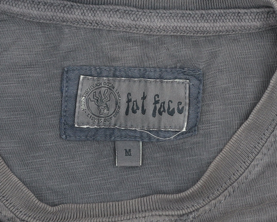 Fat Face Men's Blue Crew Neck Cotton T-Shirt Size M Classic Fit