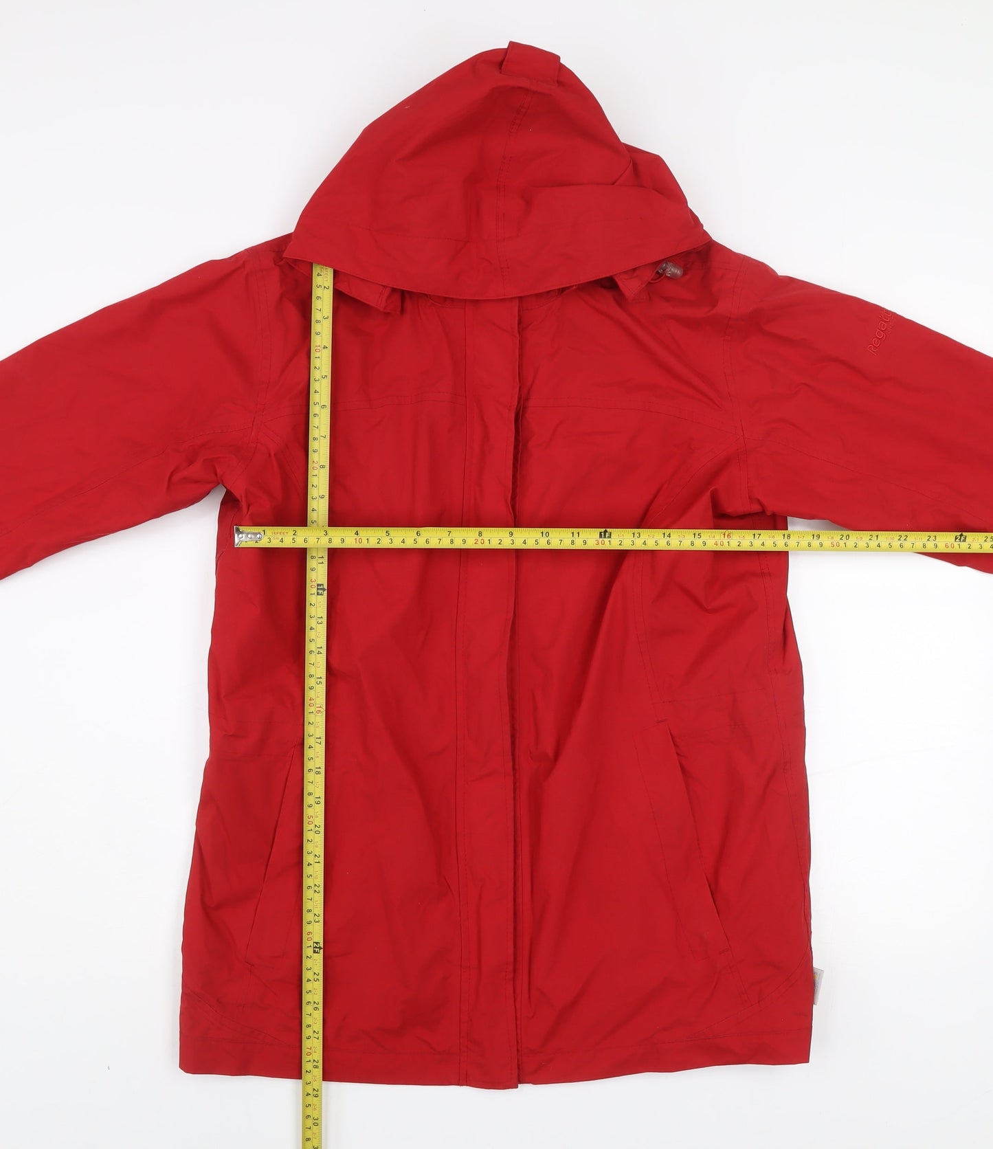 Regatta Womens Red Waterproof Hooded Rain Coat Size 14 L Long Jacket