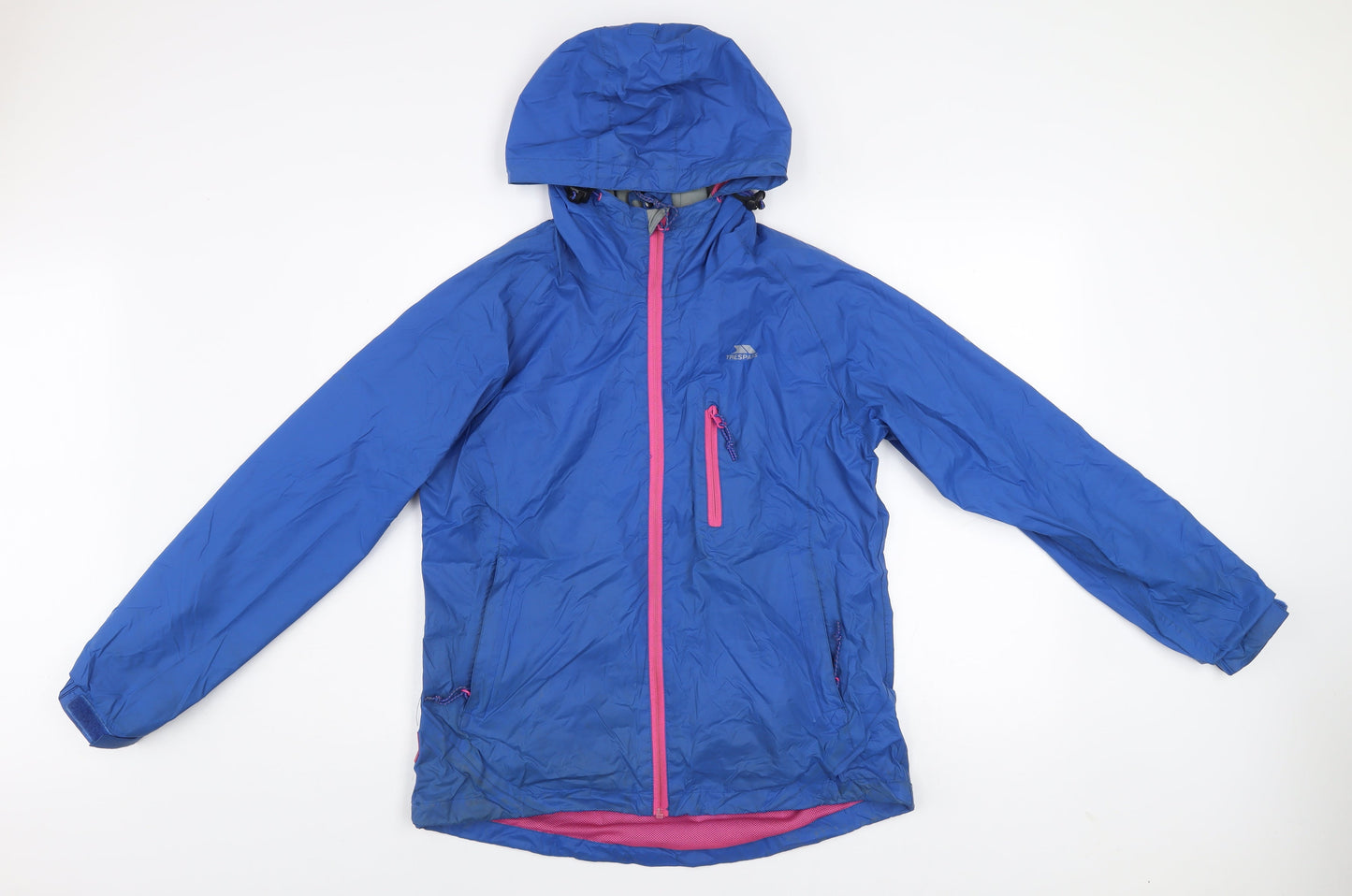 Trespass Men's Blue Waterproof Hooded Rain Coat Jacket M