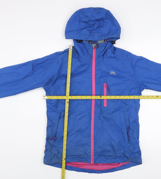 Trespass Men's Blue Waterproof Hooded Rain Coat Jacket M