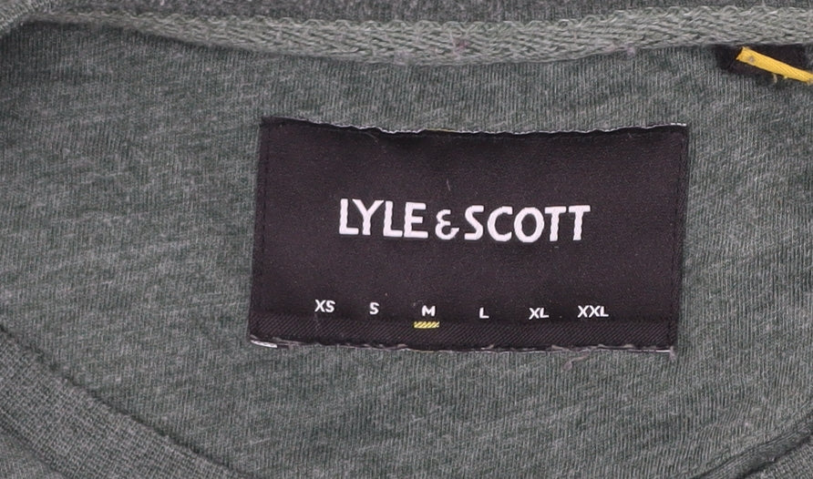 Mens UK Size M Lyle & Scott Green  Cotton Blend T-Shirt